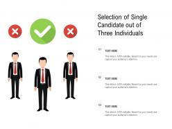 Selection of single candidate out of three individuals