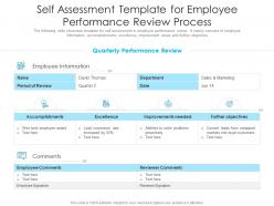 Self Assessment Template For Employee Performance Review Process