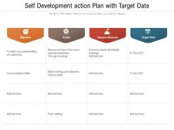 Self Development Action Plan With Target Date