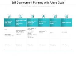 Self development planning with future goals