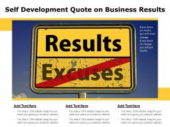Self development quote on business results