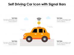 Self driving car icon with signal bars
