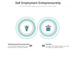 Self employment entrepreneurship ppt powerpoint presentation outline elements cpb