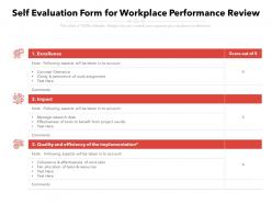 Self evaluation form for workplace performance review