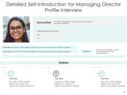 Self introduction for interview managing director hobbies general specific