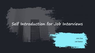 Self Introduction For Job Interviews PPT Mockup AT