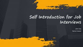Self Introduction For Job Interviews PPT Summary AT