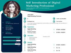 Self Introduction Of Digital Marketing Professional