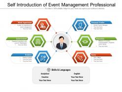 Self introduction of event management professional