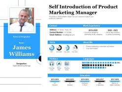 Self introduction of product marketing manager