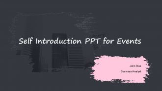 Self Introduction PPT For Events PPT H