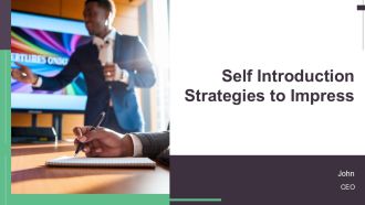 Self Introduction Strategies To Impress PPT Template AT