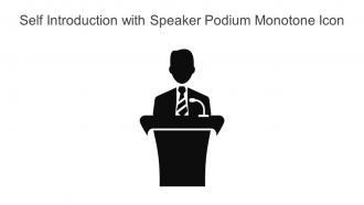 Self Introduction With Speaker Podium Monotone Icon In Powerpoint Pptx Png And Editable Eps Format