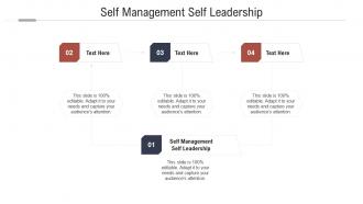 Self management self leadership ppt powerpoint presentation gallery shapes cpb
