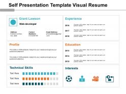 Self presentation template visual resume powerpoint layout