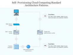 Self provisioning cloud computing standard architecture patterns ppt powerpoint slide