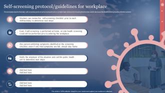 Self Screening Protocol Guidelines For Workplace Framework For Post Pandemic Business Planning