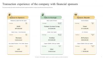 Sell Side Deal Pitchbook Transaction Experience Of The Company With Financial Sponsors