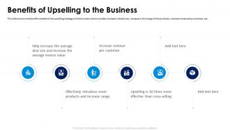 Selling an additional product or service to existing customer benefits of upselling to the business