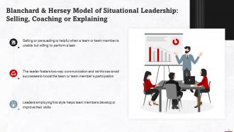 Selling Coaching Or Explaining Style Of Situational Leadership Training Ppt