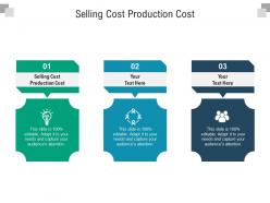 Selling cost production cost ppt powerpoint presentation infographics diagrams cpb