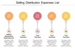 Selling distribution expenses list ppt powerpoint presentation file graphics pictures cpb