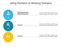 Selling orientation vs marketing orientation ppt powerpoint presentation infographics icons cpb