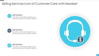 Selling Services Icon Of Customer Care With Headset