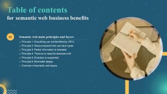 Semantic Web Business Benefits For Table Of Contents Ppt Slides Background Designs