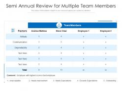 Semi annual review for multiple team members