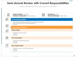 Semi annual review improvement accountability illustrating enhancement communication