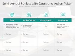 Semi annual review with goals and action taken
