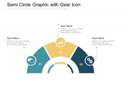 Semi circle graphic with gear icon