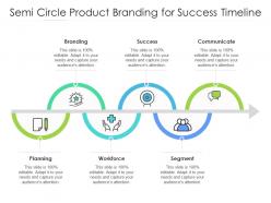 Semi circle product branding for success timeline