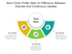 Semi circle profile slide for difference between discrete and continuous variable infographic template