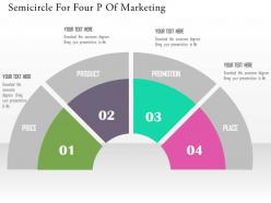 Semicircle for four p of marketing flat powerpoint design