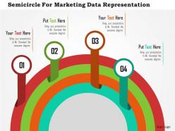 Semicircle for marketing data representation flat powerpoint design