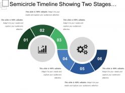 Semicircle Timeline Showing Two Stages Semicircle Diagram