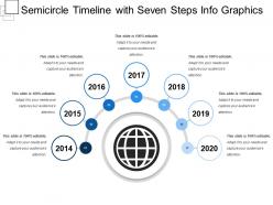 Semicircle timeline with seven steps info graphics