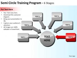 Semicircle training program 6 stages with shiny boxes and arrows inwards powerpoint templates 0712