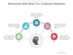 Semicircle with brain for customer behavior ppt slide themes
