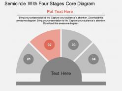 Semicircle with four stages core diagram flat powerpoint design