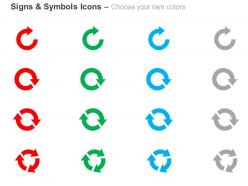 Semicircular recycle arrow multiuse ppt icons graphics