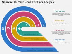 Semicircular with icons for data analysis flat powerpoint design