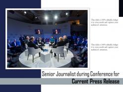 Senior journalist during conference for current press release