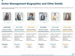 Senior management biographies and other details general and ipo deal ppt topics