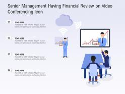 Senior management having financial review on video conferencing icon