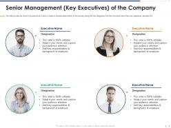 Senior Management Key Executives Pitchbook For Management