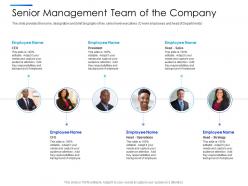 Senior management team of the company equity secondaries pitch deck ppt clipart