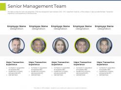 Senior management team pitchbook for general advisory deal ppt download